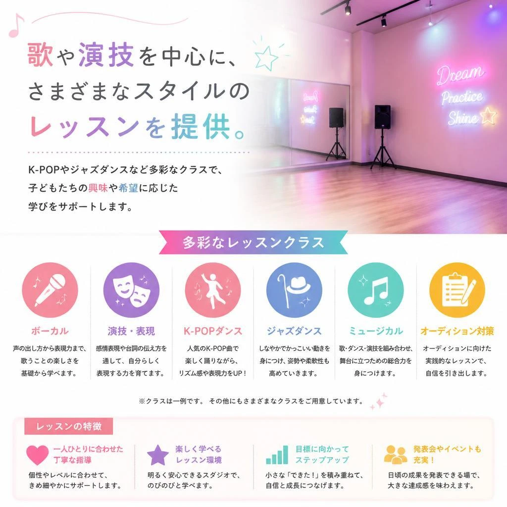 多彩なレッスンメニュー